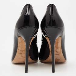Brian Atwood Black Patent Leather Pointed Toe Pumps Size 38