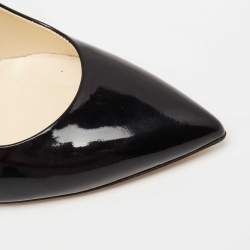 Brian Atwood Black Patent Leather Pointed Toe Pumps Size 38