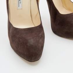 Brian Atwood Brown Suede Platform Pumps 38