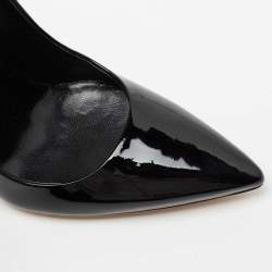 Pre Owned Brian Atwood Black Patent Leather Pointed Toe Pumps Size 36.5