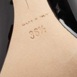 Pre Owned Brian Atwood Black Patent Leather Pointed Toe Pumps Size 36.5