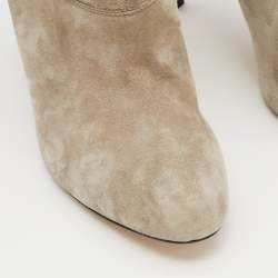 Brian Atwood Grey Suede Ankle Length Boots Size 38.5