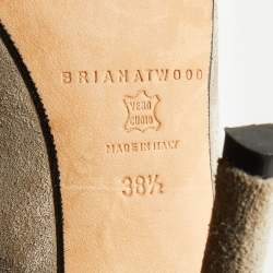 Brian Atwood Grey Suede Ankle Length Boots Size 38.5
