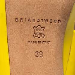 Brian Atwood Yellow Patent Leather Platform Pumps Size 39
