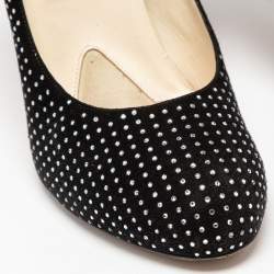 Brian Atwood Black Suede Crystals Embellished Pumps Size 40