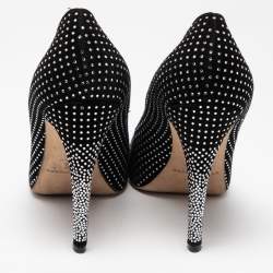 Brian Atwood Black Suede Crystals Embellished Pumps Size 40