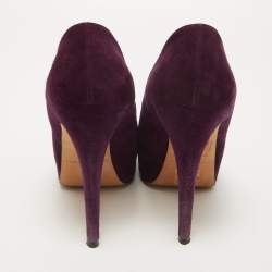 Brian Atwood Purple Suede Maniac Platform Pumps Size 38.5