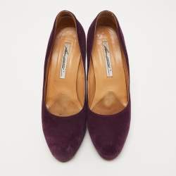 Brian Atwood Purple Suede Maniac Platform Pumps Size 38.5