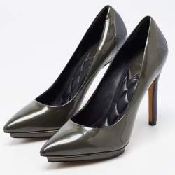 Brian Atwood Two Tone Patent and Leather Platform Pumps Size 37
