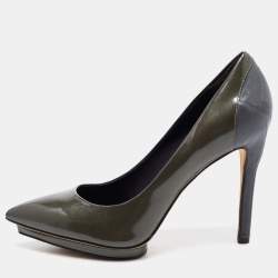 Brian Atwood Two Tone Patent and Leather Platform Pumps Size 37