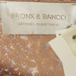 Pre Owned Bronx & Banco Multicolor Sequin Asymmetric Galaxy Midi Dress XS