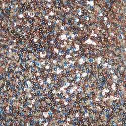 Pre Owned Bronx & Banco Multicolor Sequin Asymmetric Galaxy Midi Dress XS