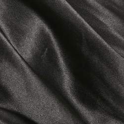 Bronx & Banco Black Satin Cut-Out One Shoulder Ruffled Gown XS