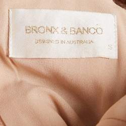 Bronx & Banco Beige Glitter Embellished Tulle Bustier Midi Dress S
