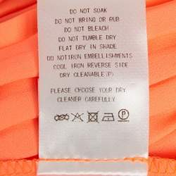 Pre Owned Bronx & Banco Orange Crepe Pleated One Shoulder Jafari Gown XS