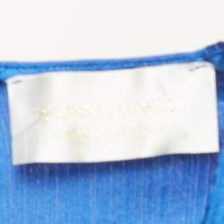 Pre Owned Bronx & Banco Blue Silk Blend Belted Maxi Dress XS