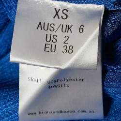 Pre Owned Bronx & Banco Blue Silk Blend Belted Maxi Dress XS