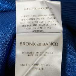 Pre Owned Bronx & Banco Blue Silk Blend Belted Maxi Dress XS