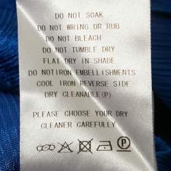 Pre Owned Bronx & Banco Blue Silk Blend Belted Maxi Dress XS