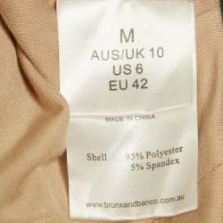 Pre Owned Bronx & Banco Beige Studded Jersey Zip-Up Cropped Jacket M
