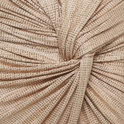 Pre Owned Bronx & Banco Rose Gold/Beige Studded Jersey Draped Mini Skirt XS