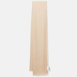 Brunello Cucinelli Beige Sequined Cashmere and Silk Stole