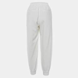 Pre Owned Brunello Cucinelli White Cotton Monili Detail Jogger Pants XXS