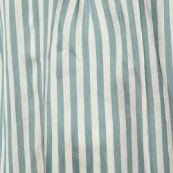 Pre Owned Brunello Cucinelli Blue Striped Organza Monili Halter Neck Top XS