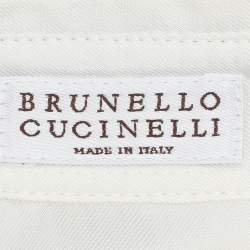 Pre Owned Brunello Cucinelli White Silk Button Front Shirt Dress M