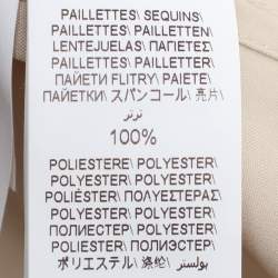 Pre Owned Brunello Cucinelli Beige Cotton Silk Floral Cut Out Sleeve Button Front Shirt S