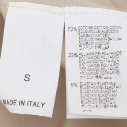 Pre Owned Brunello Cucinelli Beige Cotton Silk Floral Cut Out Sleeve Button Front Shirt S