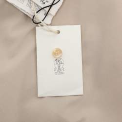 Pre Owned Brunello Cucinelli Beige Cotton Silk Floral Cut Out Sleeve Button Front Shirt S