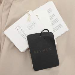 Pre Owned Brunello Cucinelli Beige Cotton Silk Floral Cut Out Sleeve Button Front Shirt S