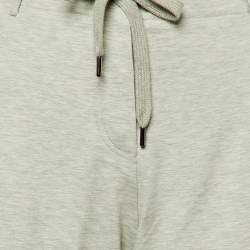 Pre Owned Brunello Cucinelli Grey Jersey Pleated Wide Leg Trousers S