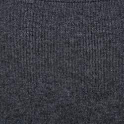 Pre Owned Brunello Cucinelli Dark Grey Cashmere Crop Sweater XXL