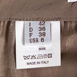 Pre Owned Brunello Cucinelli Beige Silk Layered Midi Skirt M