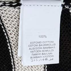 Pre Owned Brunello Cucinelli Monochrome Striped Cotton Knit Sequined Detail Sweater M