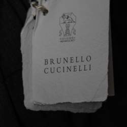 Brunello Cucinelli Grey Wool Bead Trimmed Pants S