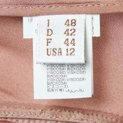 Brunello Cucinelli Pink Satin Asymmetric Midi Skirt L 