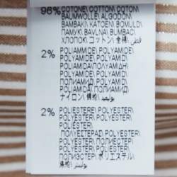 Pre Owned Brunello Cucinelli White/Brown Striped Cotton Shirt L