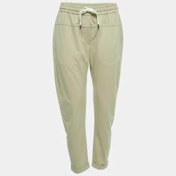 Brunello Cucinelli  Beige Cotton Drawstring-Waist Joggers L