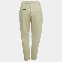 Brunello Cucinelli  Beige Cotton Drawstring-Waist Joggers L
