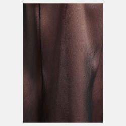 Pre Owned Brunello Cucinelli Black Silk Feather Trimmed Top M