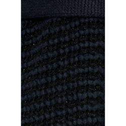 Brunello Cucinelli Blue Lurex Wool Blend Knit Belted Cardigan M