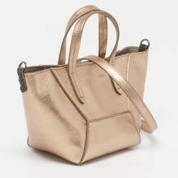 مملوكة مسبقًا Brunello Cucinelli BC Duo Mini Metallic Leather Tote