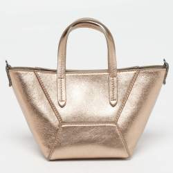 مملوكة مسبقًا Brunello Cucinelli BC Duo Mini Metallic Leather Tote