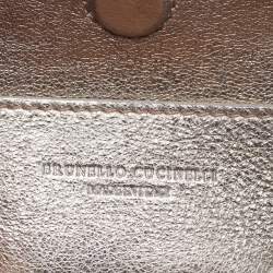 مملوكة مسبقًا Brunello Cucinelli BC Duo Mini Metallic Leather Tote