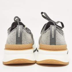 Brunello Cucinelli Grey Knit Fabric Low Top Sneakers Size 42