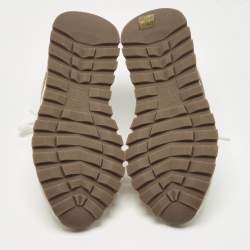 Pre Owned Brunello Cucinelli Grey Suede Monili Lace Up Sneakers Size 38