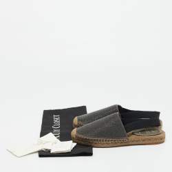 مملوكة مسبقًا حذاء إسبادريل برونيلو كوتشينيللي معدني سويدي رمادي مفتوح من الخلف مقاس 36